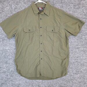 RLX Polo Sport Shirt Mens XL Green Short Sleeve Button Up Vented Wicking Fishing